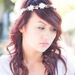 Bridal headband, white berr..