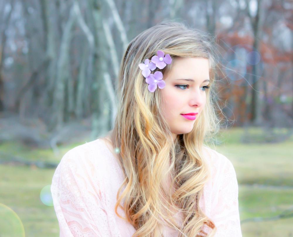 hydrangea hair clip