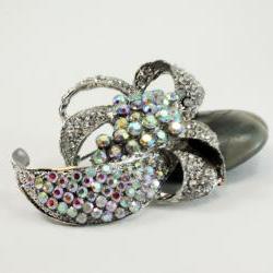 rhinestone flower brooch 'Fiore'