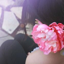 pink peony hair clip 'Peaches n Dreams'