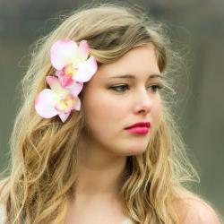 pink orchid flower hair clips, orchid flower hair clip