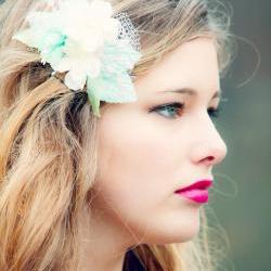 flower hair comb, blue flower comb, flower for hair, summer trend