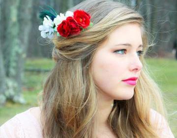 rose hair comb, bridesmaid hair comb, hair accessory